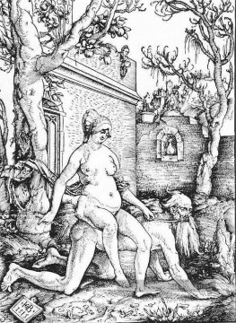  Peintre Tableaux - Aristote et Phyllis Renaissance peintre Hans Baldung